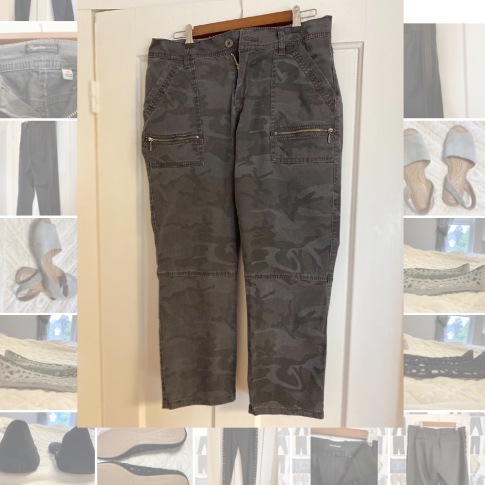 Dark grey and black camo pant size 12.